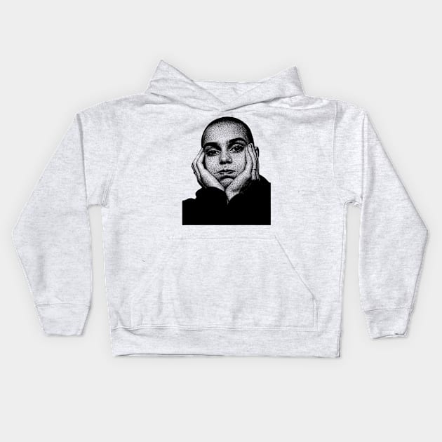 Sinead O'Connor 90s Vintage // Pencil Sketch Kids Hoodie by Amor13Fati